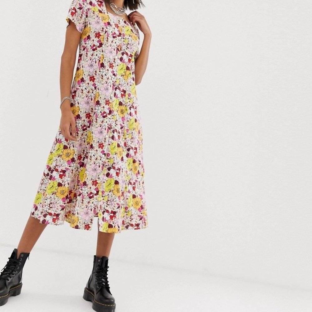 SACRED HAWK | Maxi Floral Button Down Dress XS